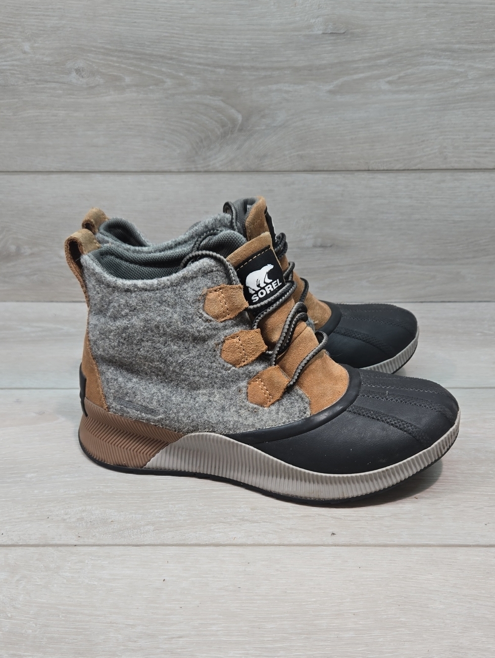 Sorel Women Oit N About Duck Rubber Leather Wool-Accent Winter Boots Shoes 5